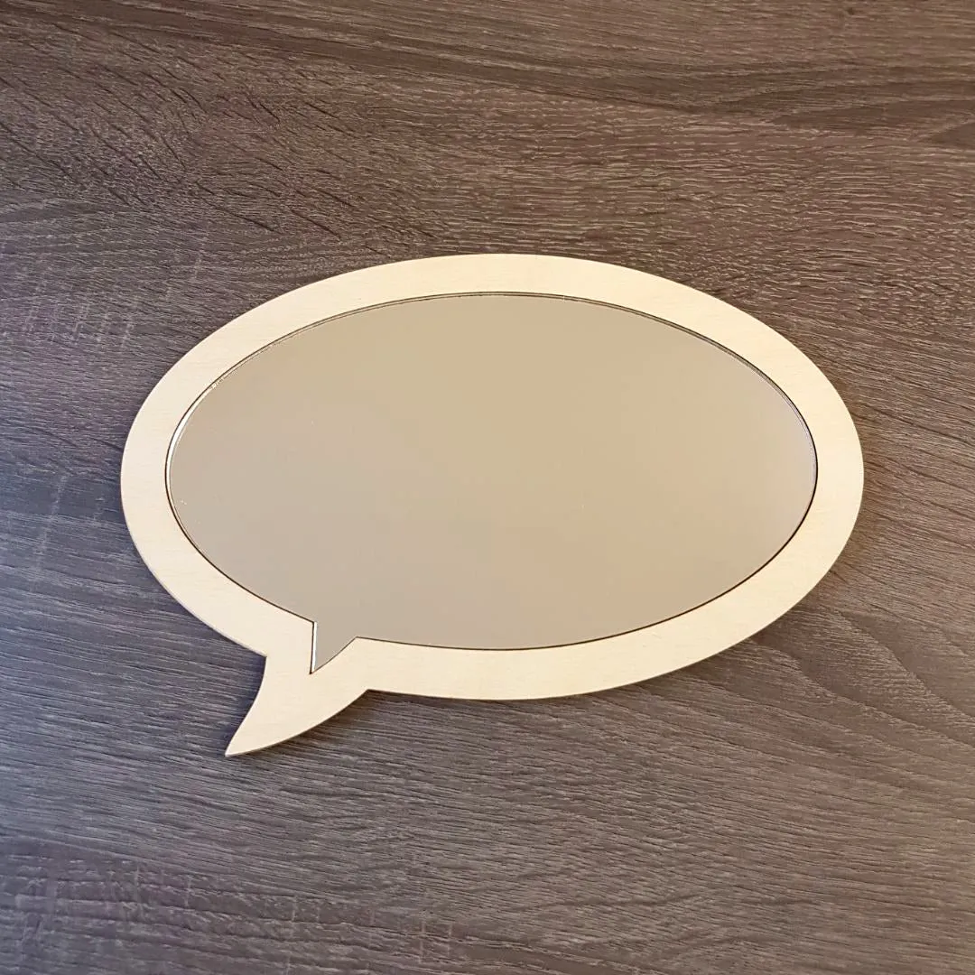 Plywood and Acrylic Mirror - Speech Bubble